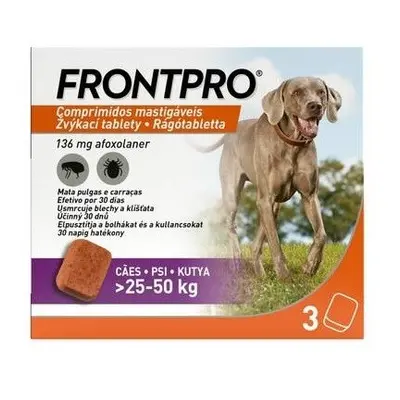 Frontpro žvýkací tablety pro psy 25-50kg 136mg 3 tablety