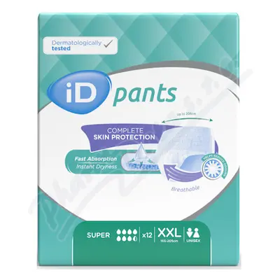 ID PANTS BARIARTRIC XXL SUPER KALHOTKY ABSORPČNÍ NAVLÉKACÍ, BOKY 165-205CM,1 621