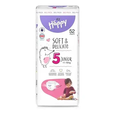 Happy Soft&Delicate 5 dětské pleny 11-18kg 52ks