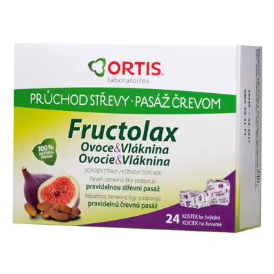 Fructolax Ovoce&Vláknina žvýkací kostky 24ks