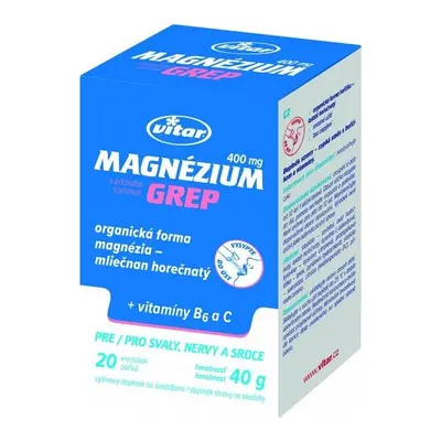 Vitar Magnézium 400mg+vit.B6+vit.C grep 20x2g