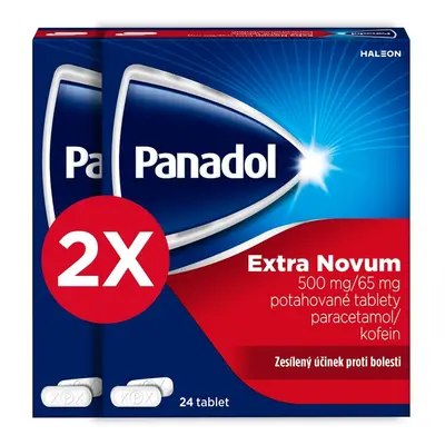 Panadol Extra Novum 500mg/65mg tablety na bolest a snížení horečky 24 tablet - balení 2 ks