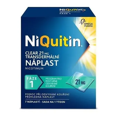 NIQUITIN CLEAR 21MG/24H, 7 transdermálních náplastí