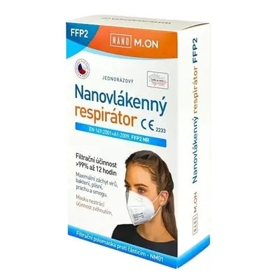 NANO M.ON nanovlákenný respirátor FFP2 bílý 10ks