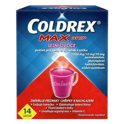 COLDREX MAXGRIP LESNÍ OVOCE 1000MG/10MG/70MG POR PLV SOL SCC 14 II