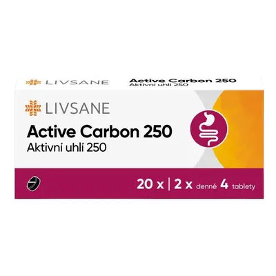 LIVSANE Active Carbon 250 Aktivní uhlí tbl.20