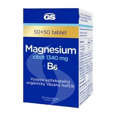 GS Magnesium citrát 1340mg+B6 tbl.50+50