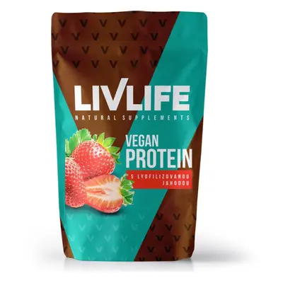 LIVLIFE Vegan Protein s lyofilizovan.jahodou 245g