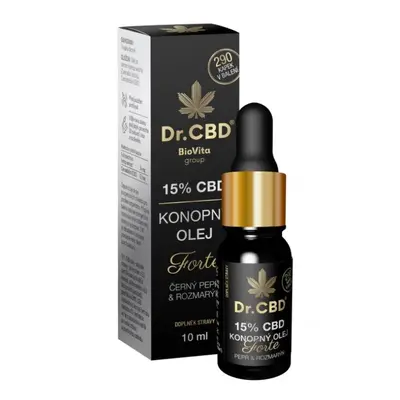 Dr.CBD 15% CBD konop.olej Forte č.pepř rozmar.10ml