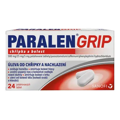 PARALEN GRIP CHŘIPKA A BOLEST 500MG/25MG/5MG TBL FLM 24 I