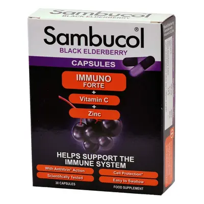 SAMBUCOL Immuno Forte + vitamin C + zinek tob.30