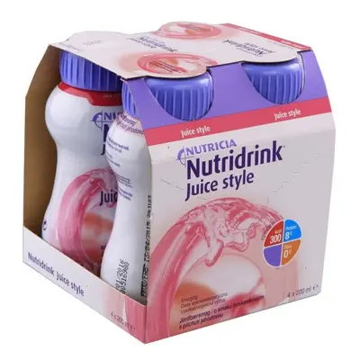 NUTRIDRINK JUICE STYLE S PŘÍCHUTÍ JAHODOVOU POR SOL 4X200ML