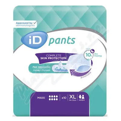 ID PANTS X-LARGE MAXI N10 KALHOTKY ABSORPČNÍ NAVLÉKACÍ, BOKY 130-170CM,2 550