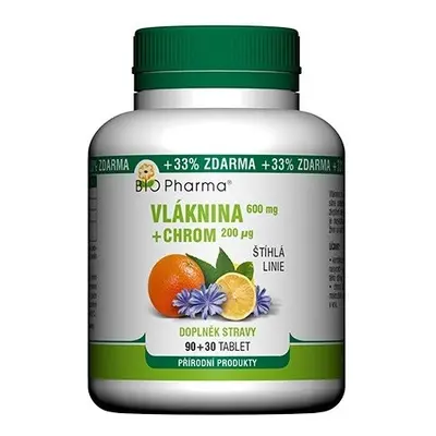 Vláknina 600mg+Chrom 200mcg tbl.90+30 Bio-Pharma