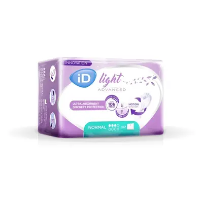 VLOŽKY ABSORPČNÍ ID LIGHT NORMAL 330ML,COTTON FEEL,JEDNOTLIVĚ BALENÉ,12KS