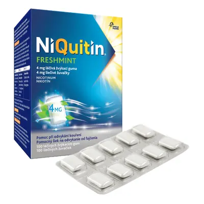 NiQuitin Freshmint 4mg, 100 léčivých žvýkaček