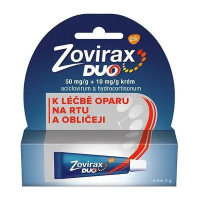 ZOVIRAX DUO 50MG/G+10MG/G krém při oparech na rtu 2g