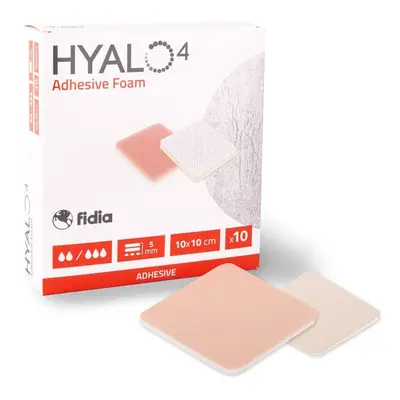 HYALO4 SILICONE ADHESIVE NON-BORDER FOAM DRESSING 10 X 10 SILIKONOVÉ ADHEZIVNÍ KRYTÍ BEZ LEPIVÉH