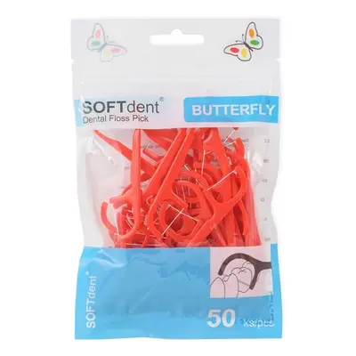 SOFTdent Butterfly dentální párátka s nití 50ks