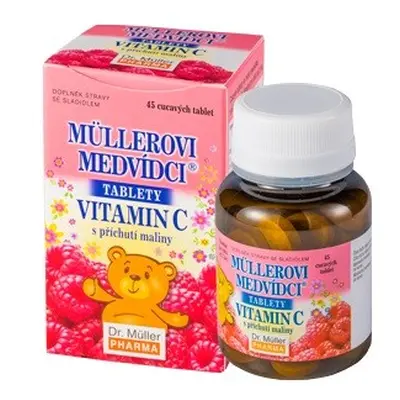 Müllerovi medvídci s vitaminem C a příchutí maliny 45 tablet