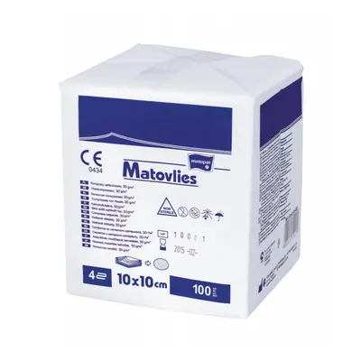 MATOPAT MATOVLIES KOMPRESY Z NETKANÉ TEXTILIE NESTERILNÍ 10CMX10CM,1