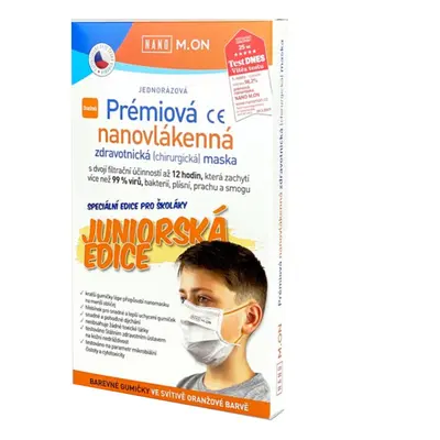 NANO M.ON Prémiová nanovlákenná maska Junior oranžová 10ks