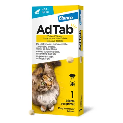 AdTab 48mg žvýkací tablety pro kočky >2-8kg 1ks