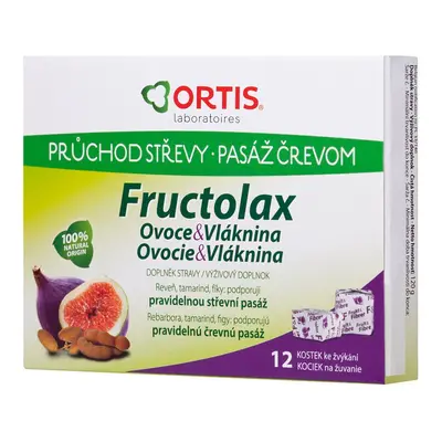 Fructolax Ovoce&Vláknina Žvýkací kostky 12ks