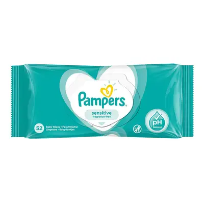 Pampers Dětské čistící ubrousky Sensitive 52ks