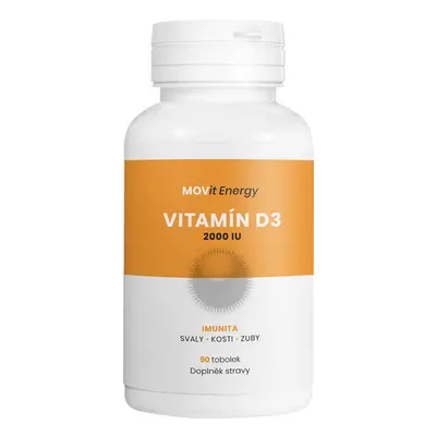 Vitamin D3 2000 I.U. 50mcg 90 kapslí MOVit