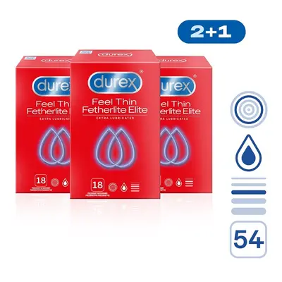 DUREX Feel Thin Extra Lubr.prezervativ 54ks (2+1)