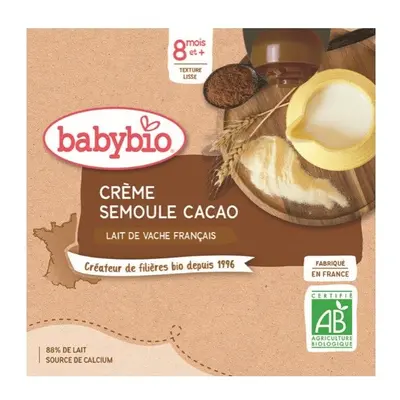 BABYBIO kravské mléko-krupice-kakao 8m+ 4x85g