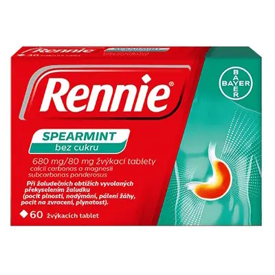 RENNIE SPEARMINT BEZ CUKRU 680MG/80MG TBL MND 60