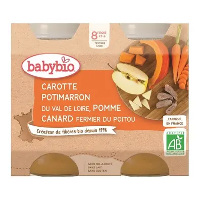 BABYBIO mrkev-dýně-jablko-kachní maso 8m+ 2x200g