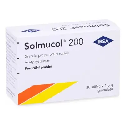 SOLMUCOL 200MG granule pro perorální roztok 30 sáčků