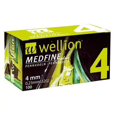 WELLION MEDFINE PLUS JEHLY PRO INZULÍNOVÁ PERA JEHLY PRO VŠECHNA INZULÍNOVÁ PERA VEL. 32GX4MM, 1