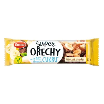 EMCO Super ořechy tyčinka Čokoláda a banán 35g