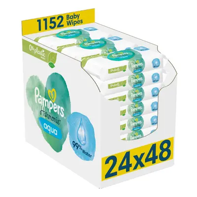 Pampers Harmonie Aqua vlhčené ubrousky Plastic Free 24x48ks