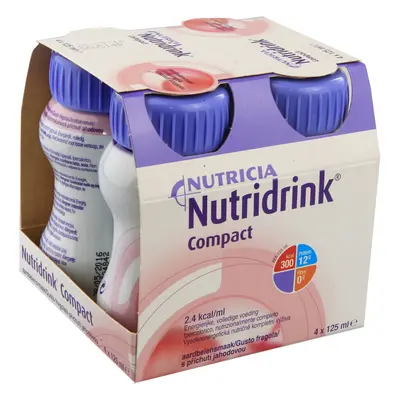 NUTRIDRINK COMPACT S PŘÍCHUTÍ JAHODOVOU POR SOL 4X125ML