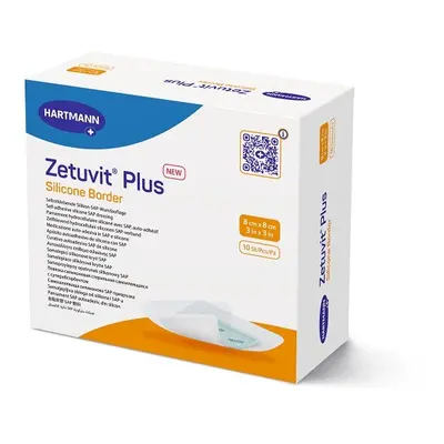 ZETUVIT PLUS SILICONE BORDER 8x8cm silikonové krytí 10ks