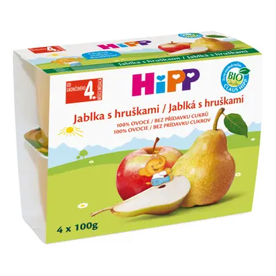 HiPP Jablka s hruškami BIO 4m 4x100g