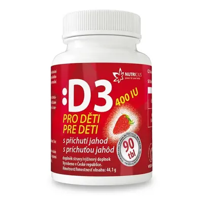 Vitamín D3 400IU pro děti jahoda tbl.90