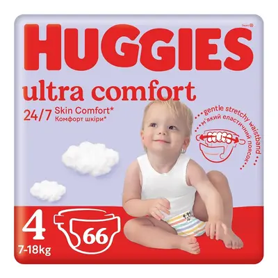 HUGGIES Ultra Comfort 4 7-18kg 66ks