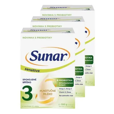 Sunar Sensitive 3 od 12m+ 500g - balení 3 ks