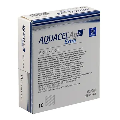 AQUACEL AG+ EXTRA 5X5 CM, KRYTÍ S TECHNOLOGIÍ HYDROFIBER A SE STŘÍBR