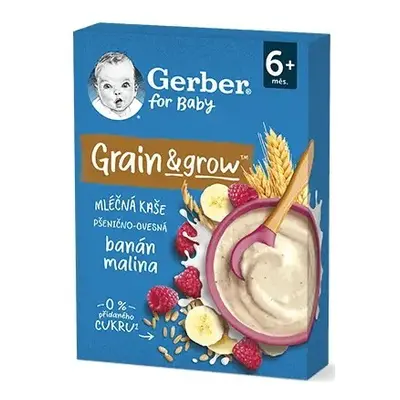 Gerber Mléčná kaše pšenično-ovesná malina banán 200g 6M+