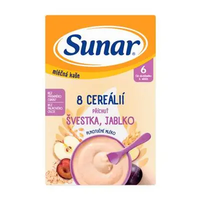 Sunar Mléčná kaše 8 cereál.švestka/jablko 6m+ 210g