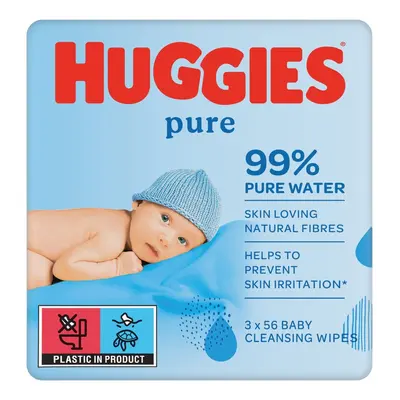 HUGGIES Pure Triplo vlhčené ubrousky 3x56ks