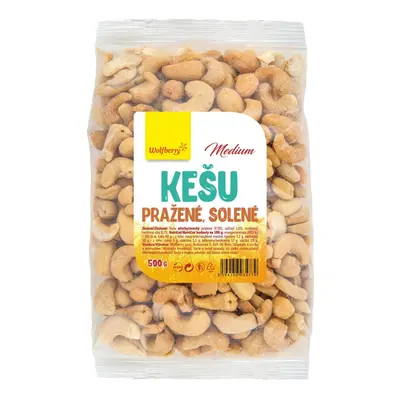 Kešu pražené solené medium 500g Wolfberry