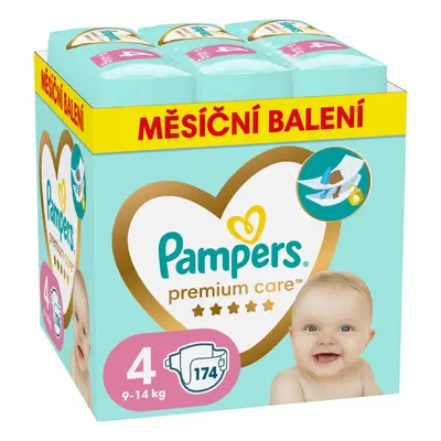 PAMPERS Premium Care plenky velikost 4 Maxi 9-14kg měsíční balení 174 ks